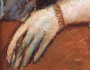 Edgar Degas Detail  of Portrait of Miss Lu painting